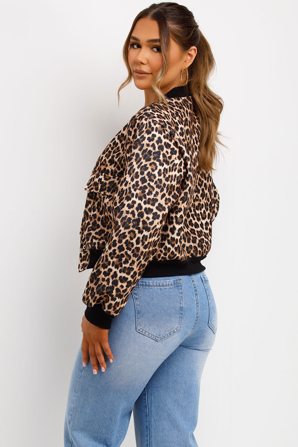 bomber jacket in leopard print for womens uk