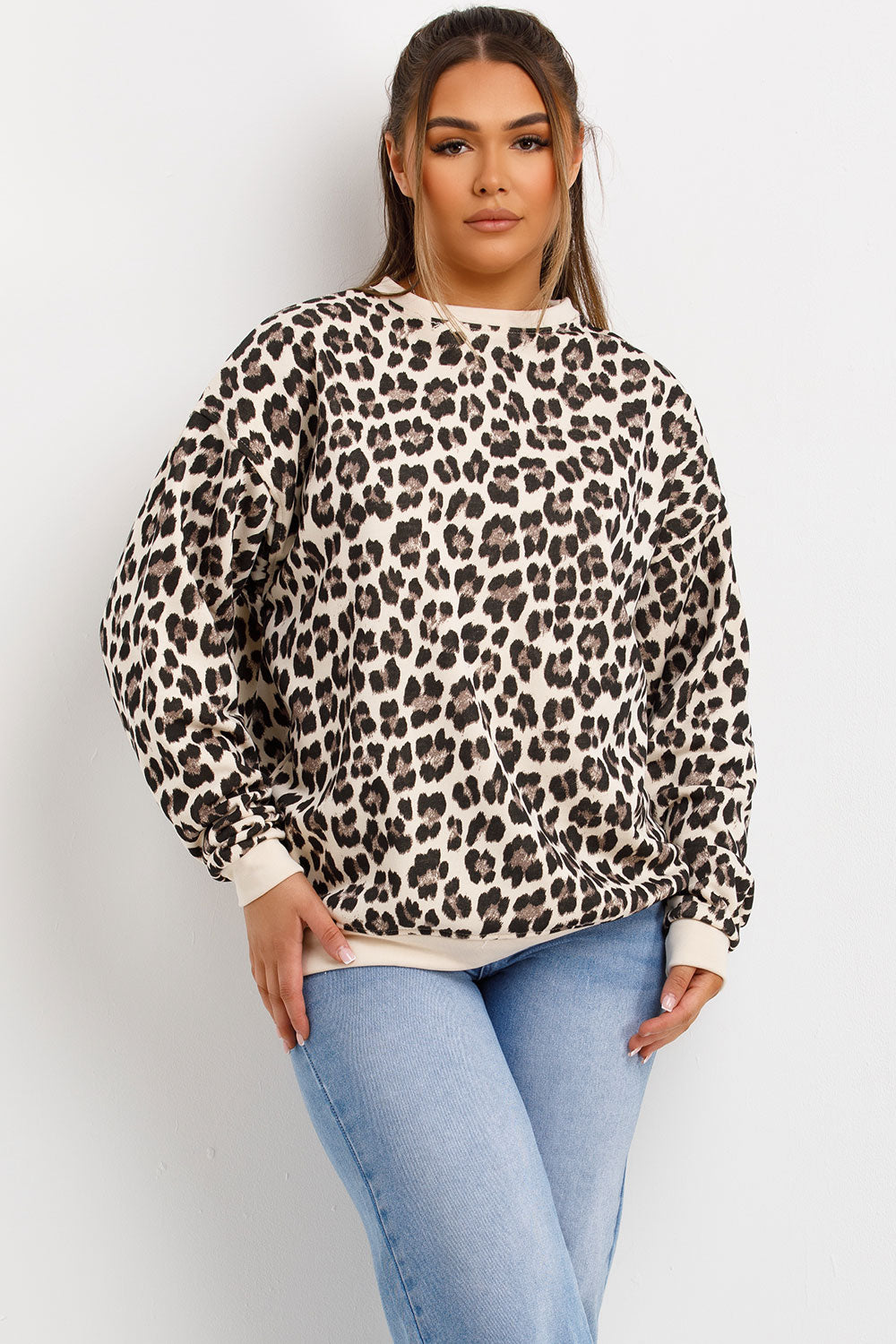 womens leopard print sweatshirt