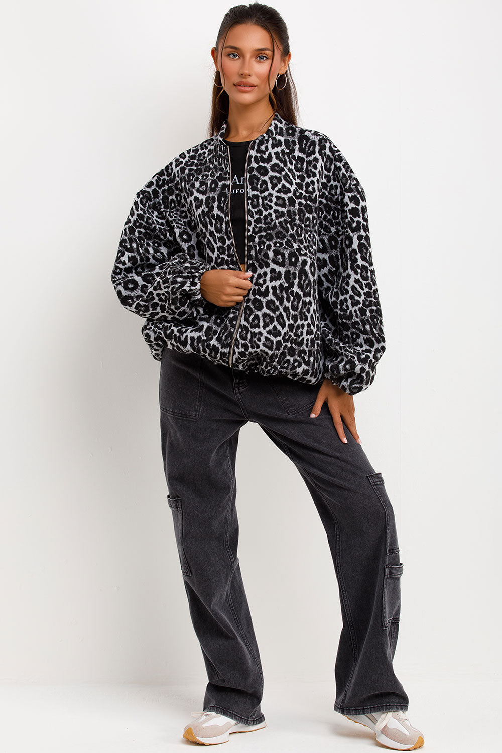 leopard print oversized jacket zara womens