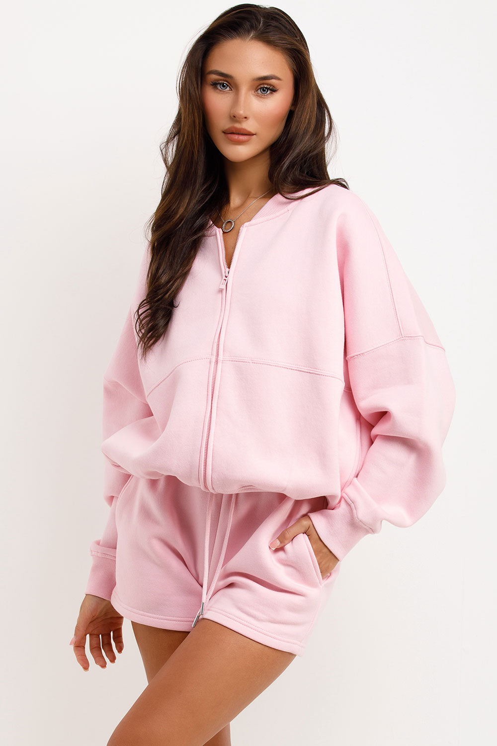 womens zara short tracksuit set airport outfit