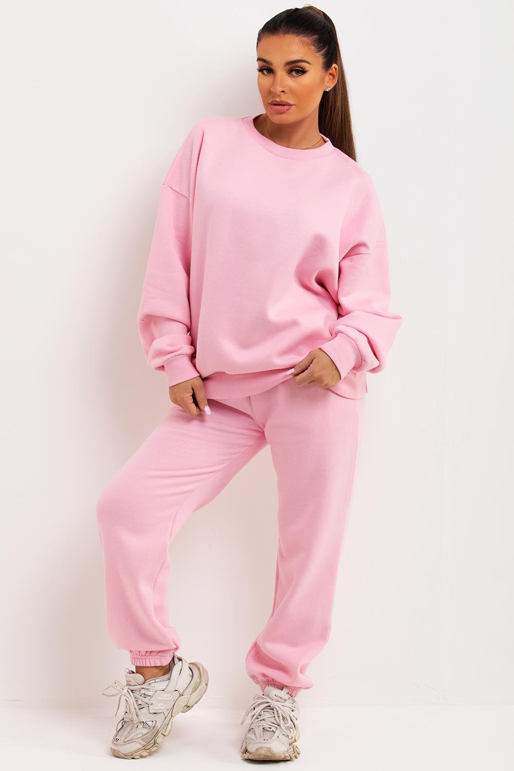 womens oversized sweatshirt and joggers loungewear co ord tracksuit