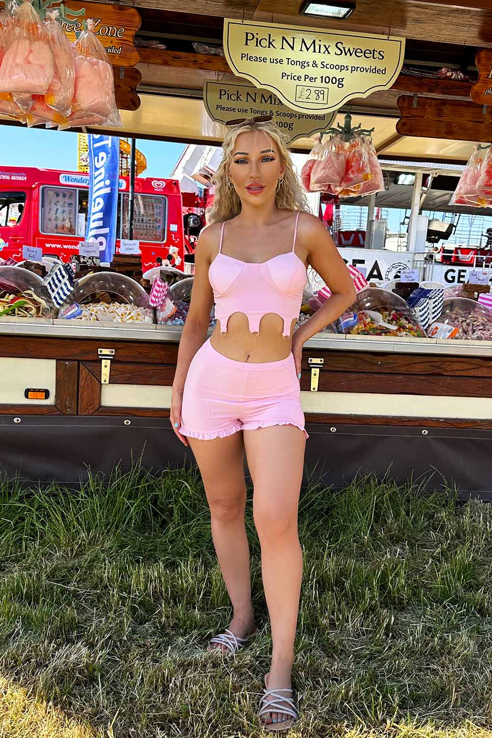 summer festival crop top and shorts set womens