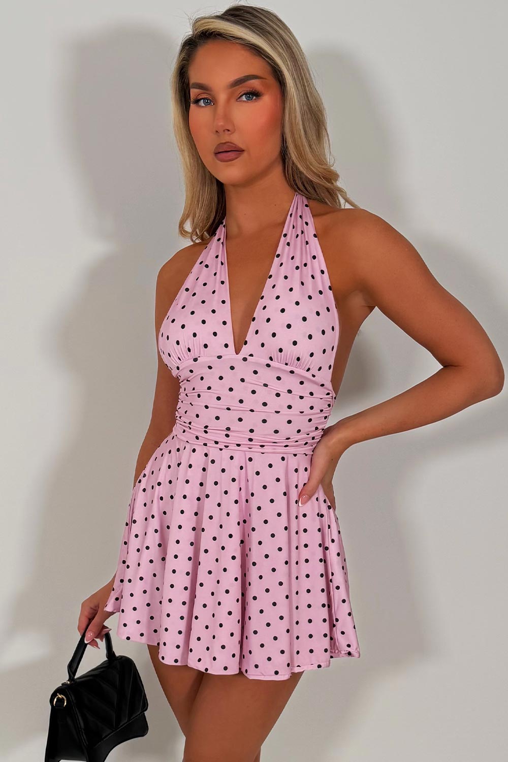 polak dot mini dress sale styledup white fox uk