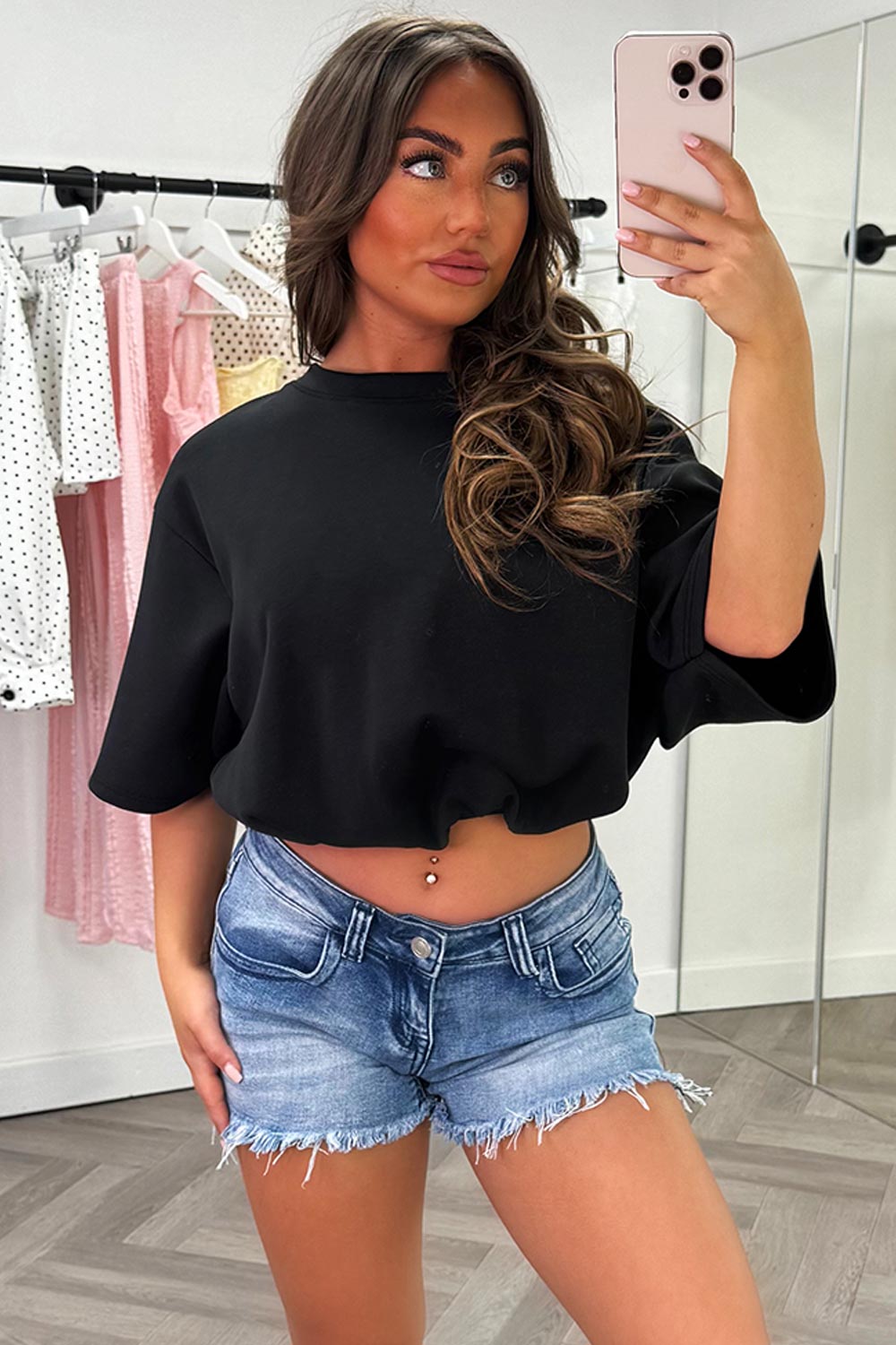 womens oversized short sleeve top with gathered hem summer holiday airport outfit styledup uk whitefox sale