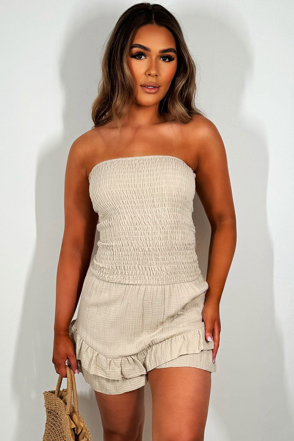 boob tube playsuit summer holiday clothes womens