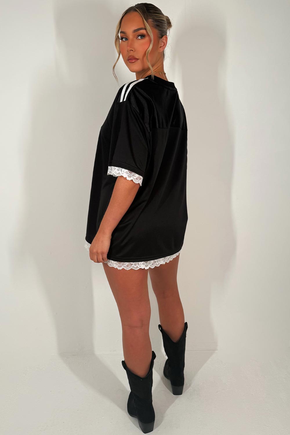 festival rave oversized football jersey top v neck styledup