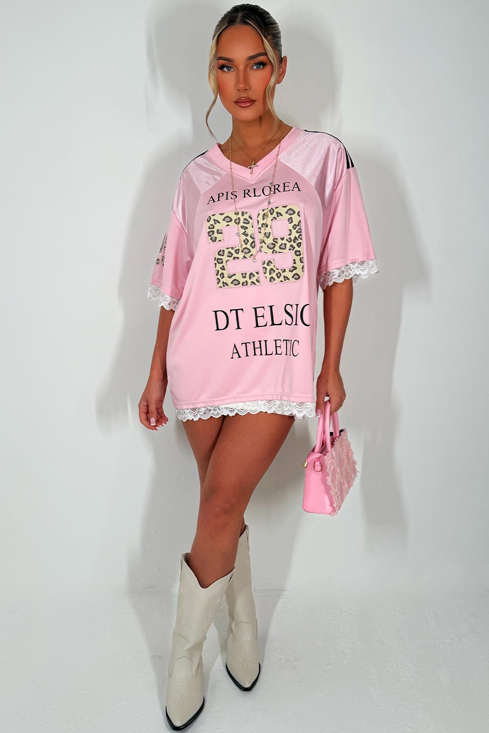 oversized football v neck top womens festival outfit
