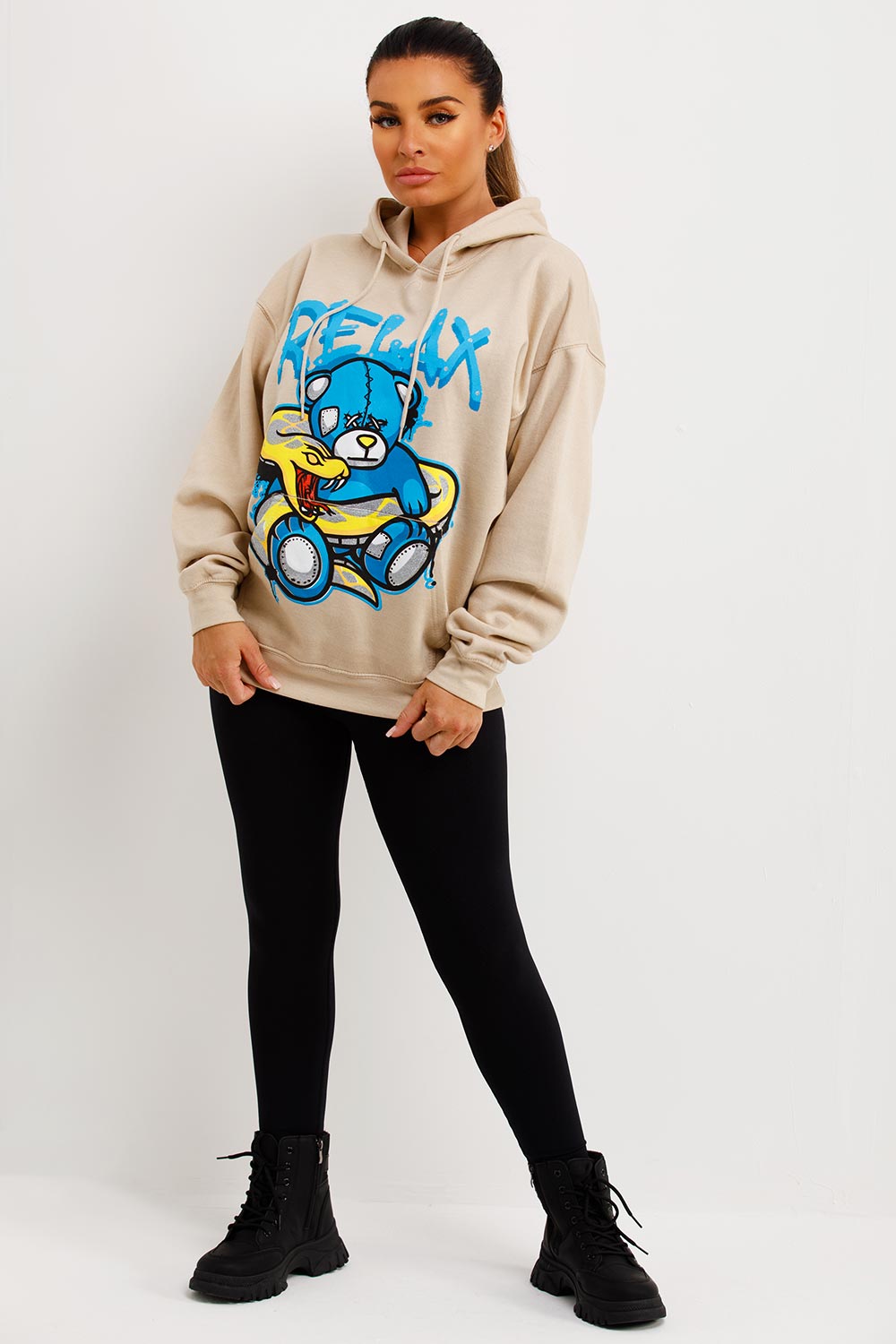 womens oversized hoodie with relax print
