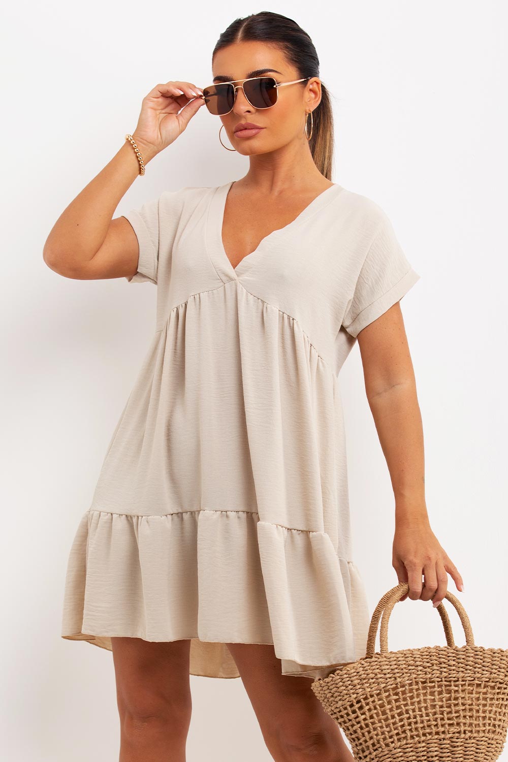 tiered smock dress