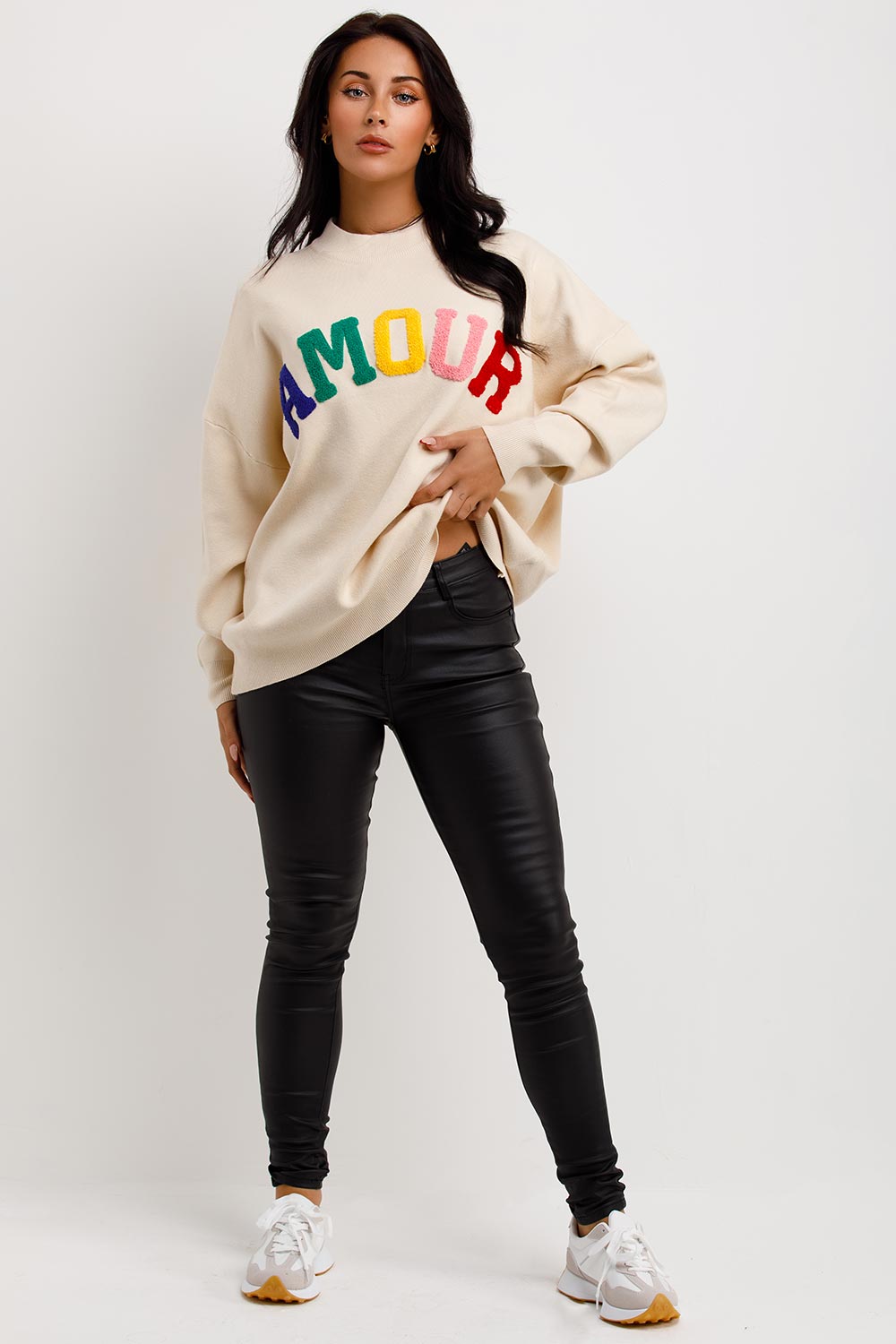 amour towelling knitted jumper womens