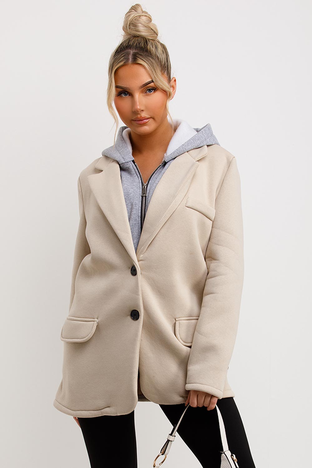 womens blazer with hood zara uk