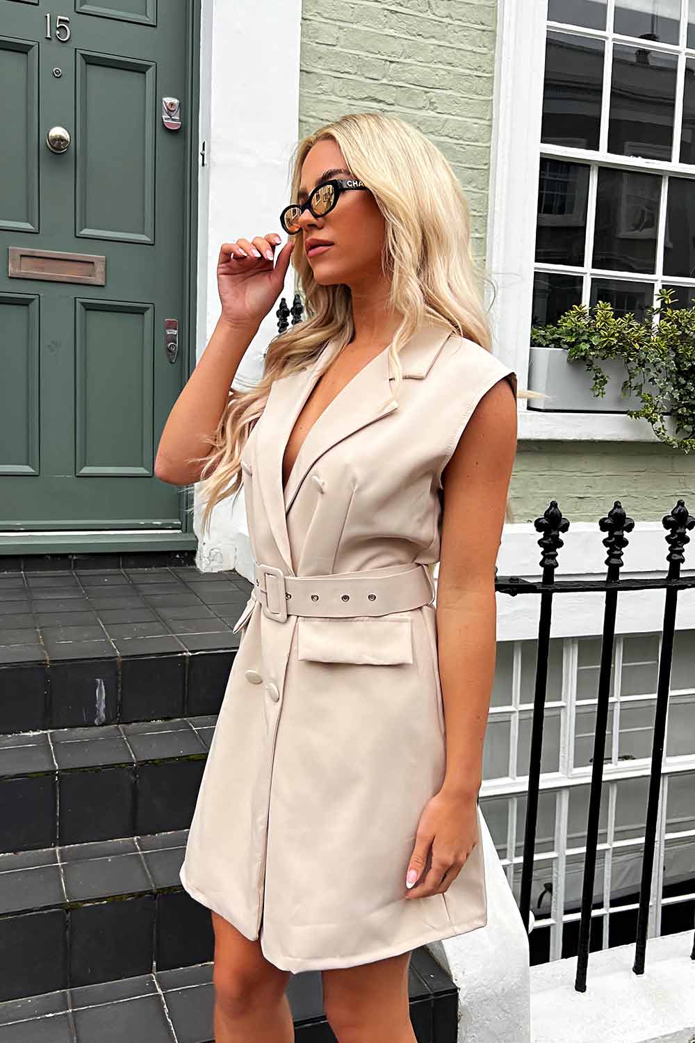 belted blazer dress
