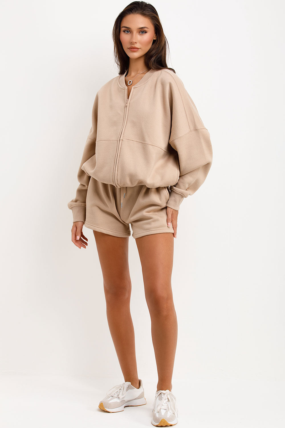 womens short tracksuit bomber jacket airport outfit uk