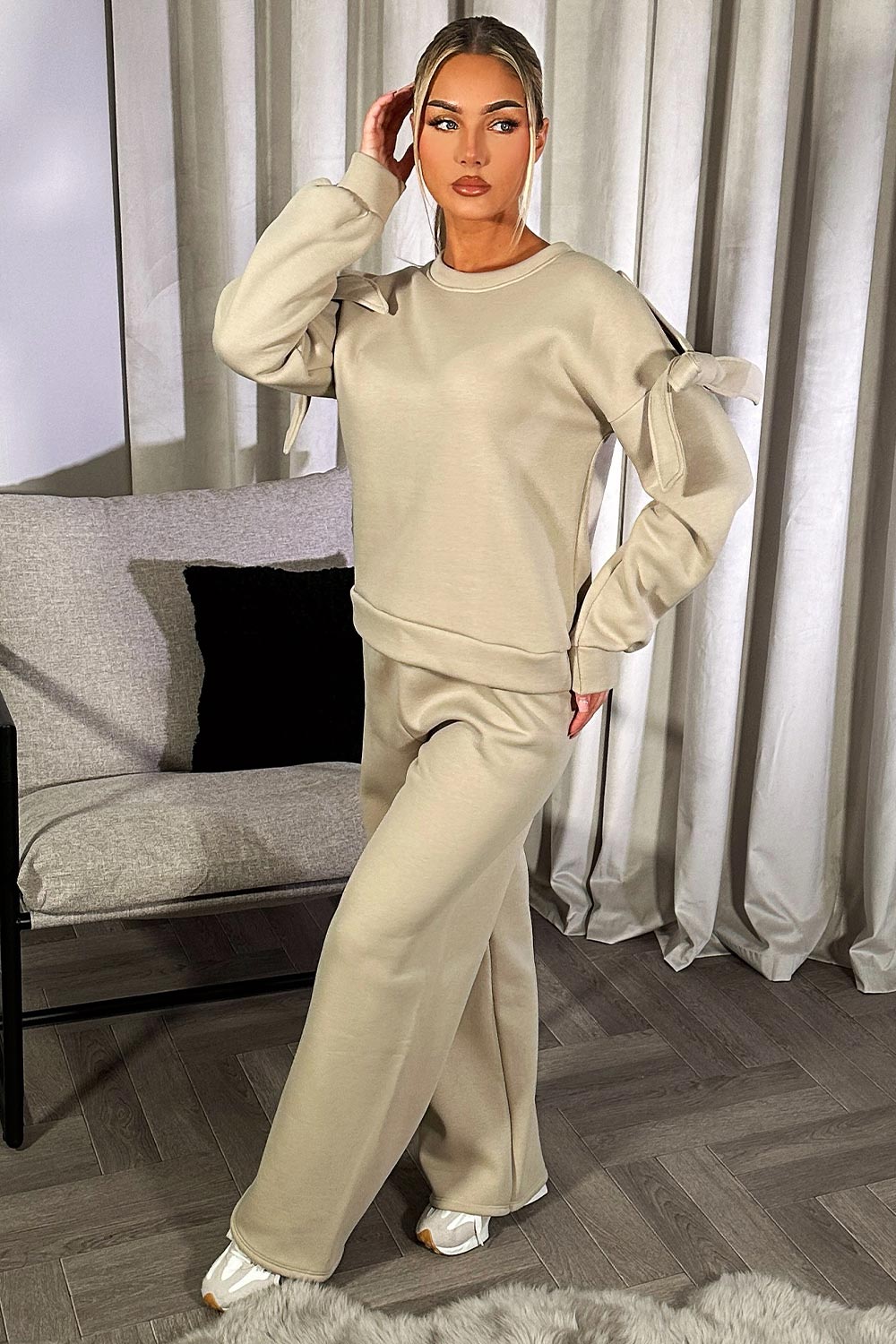 womens loungewear set sweatshirt and straight leg joggers co ord