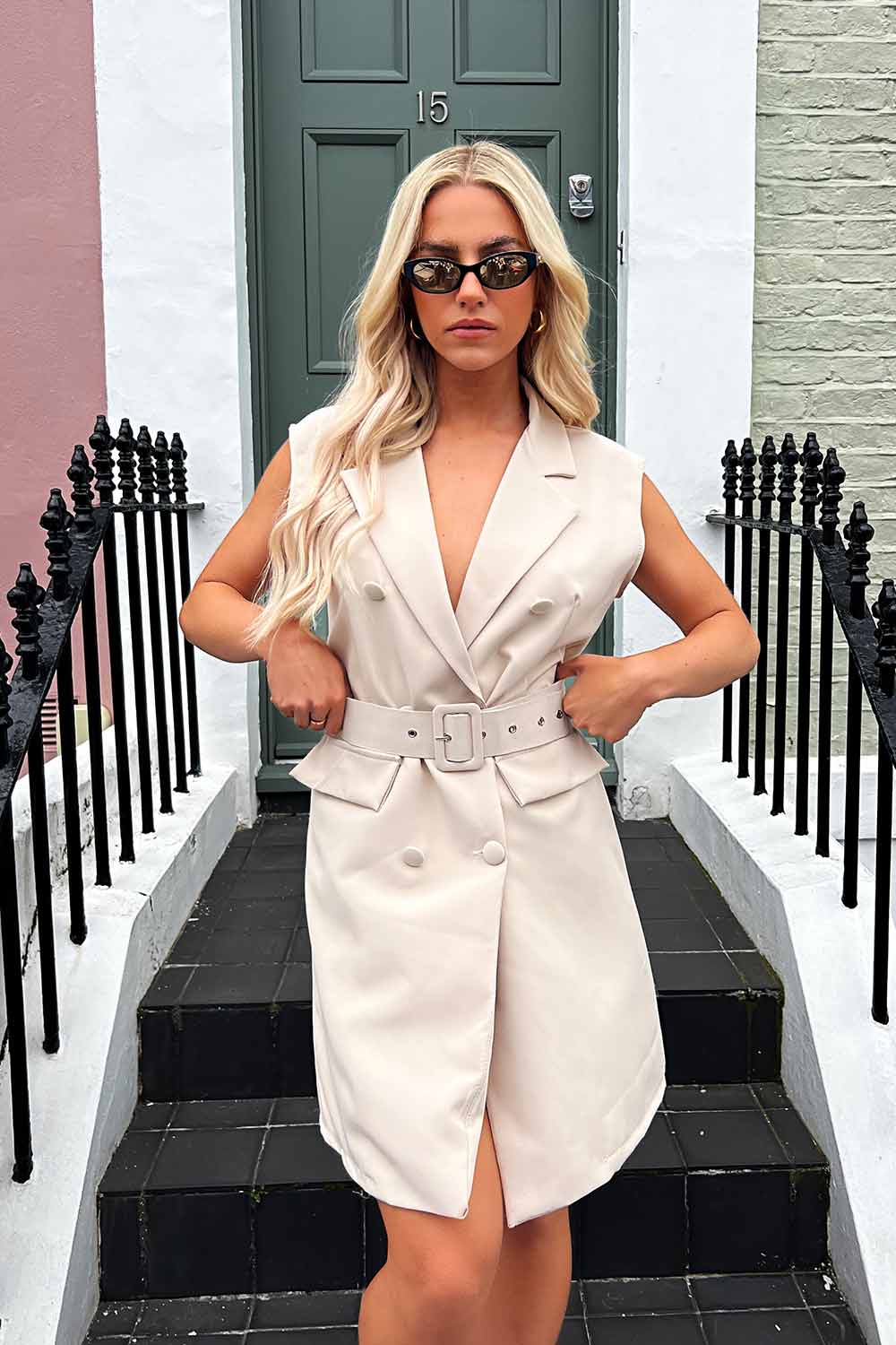 blazer dress with belt