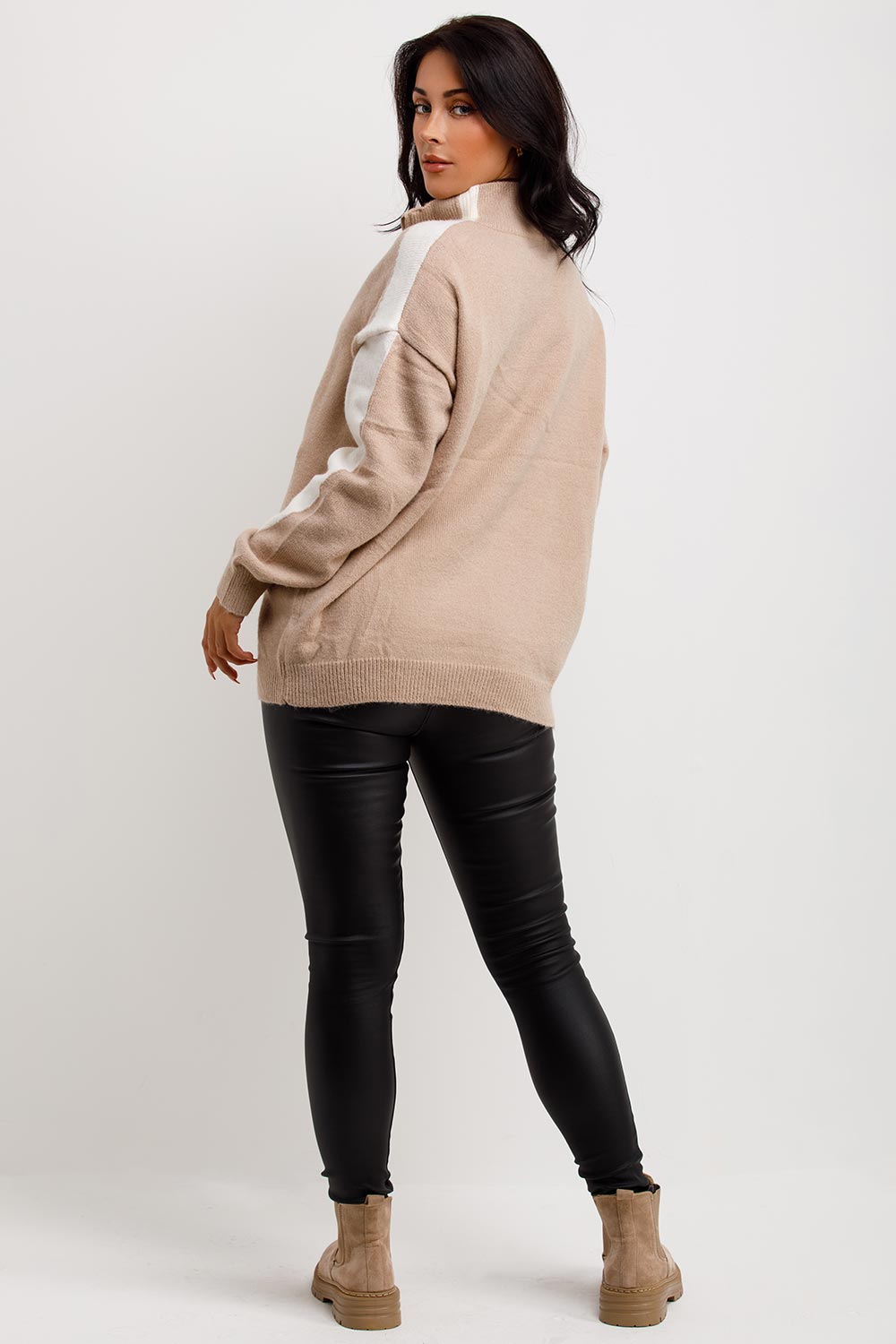 half zip knitted jumper womens