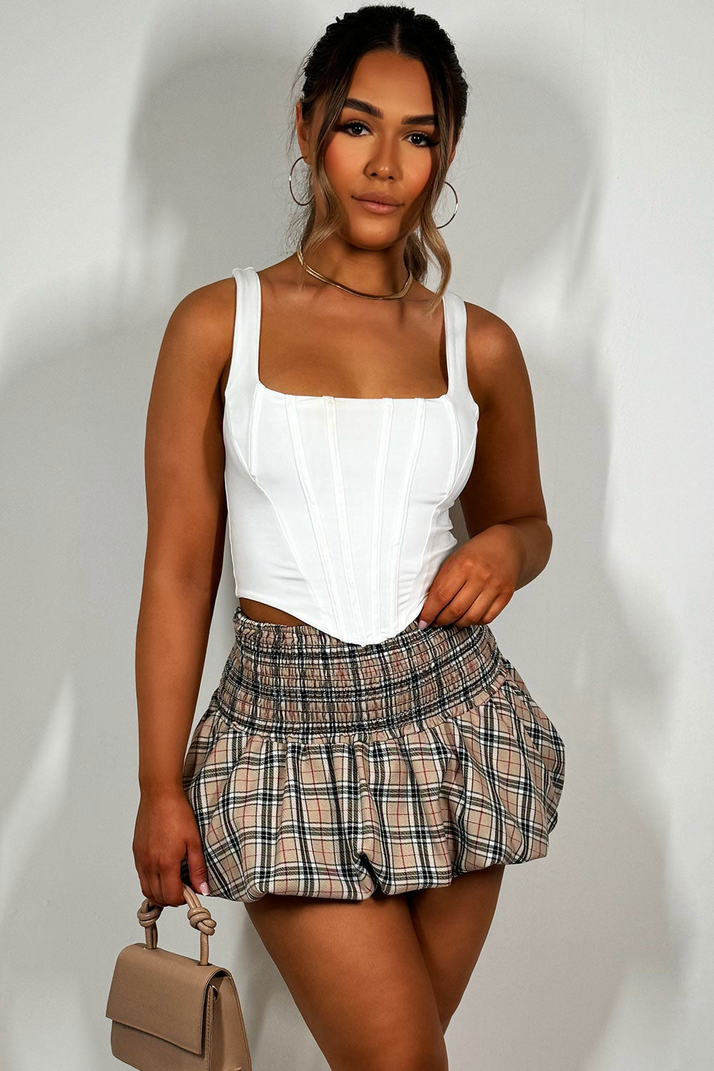 puffball micro skirt styled up