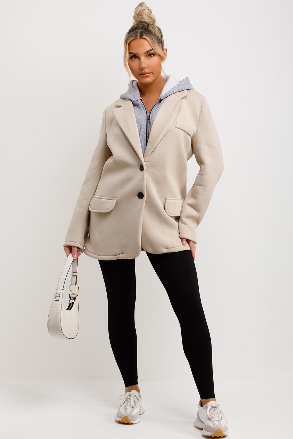 womens zara blazer with hood combined