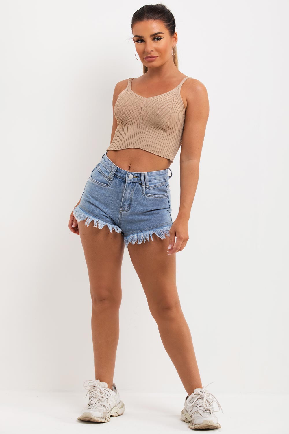 knitted ribbed cropped top festival outfit uk