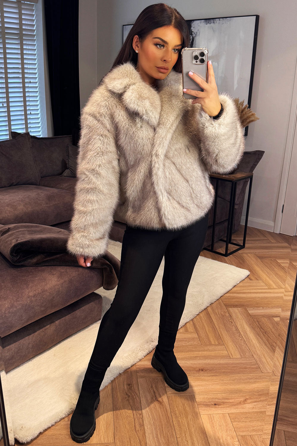 zara short faux fur jacket