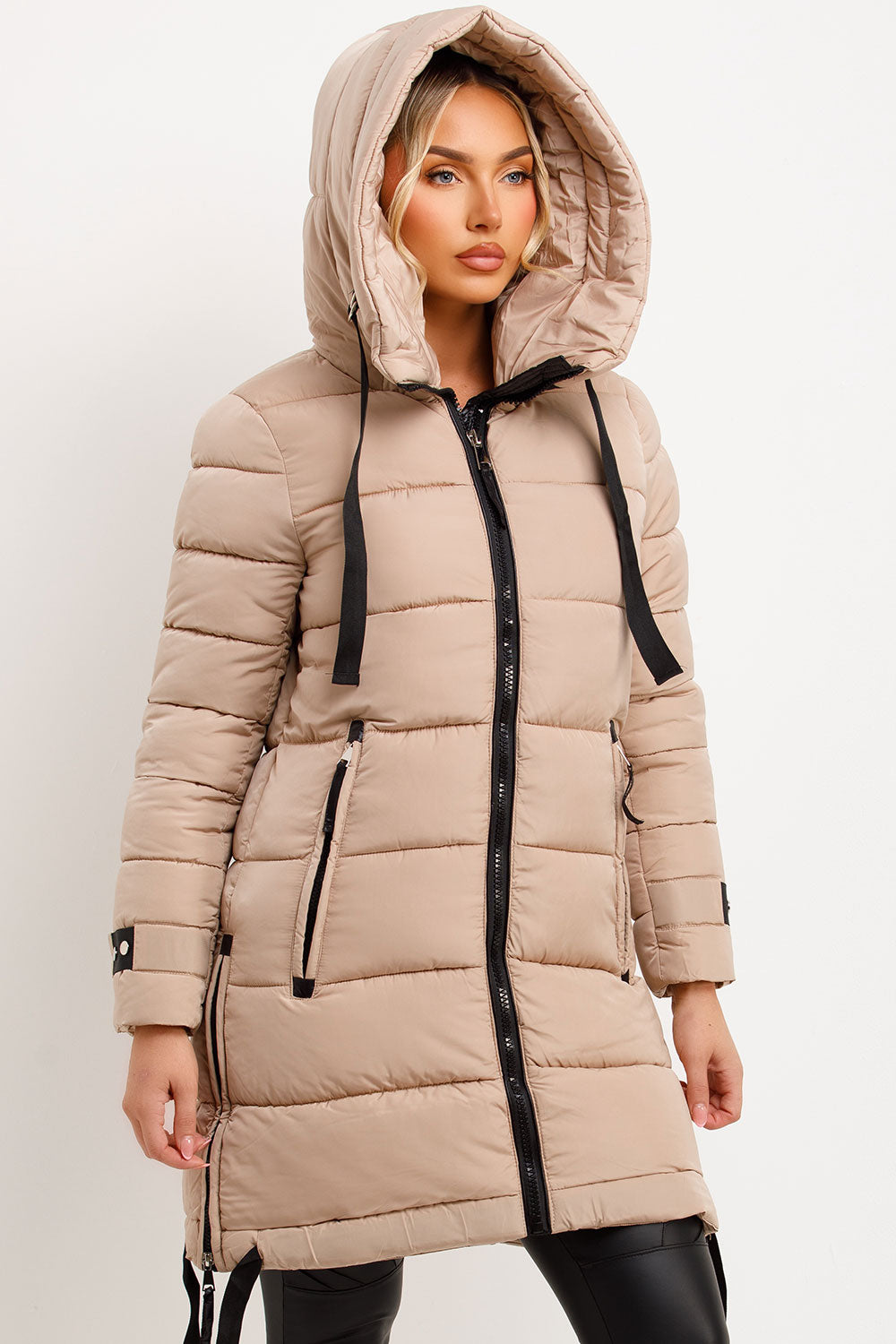 puffer coat with hood for winter sale uk