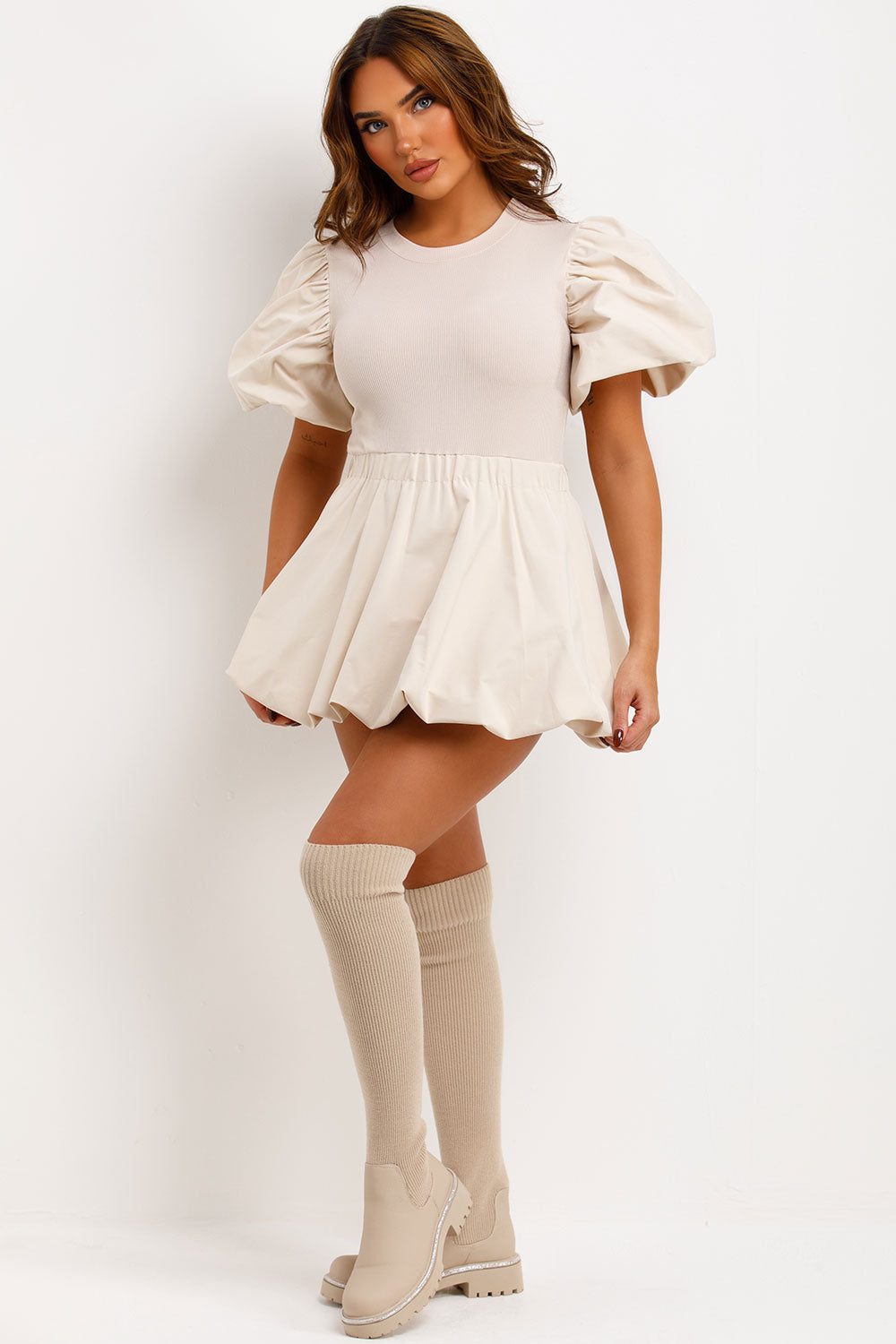 puffball Christmas dress with puffball sleeves