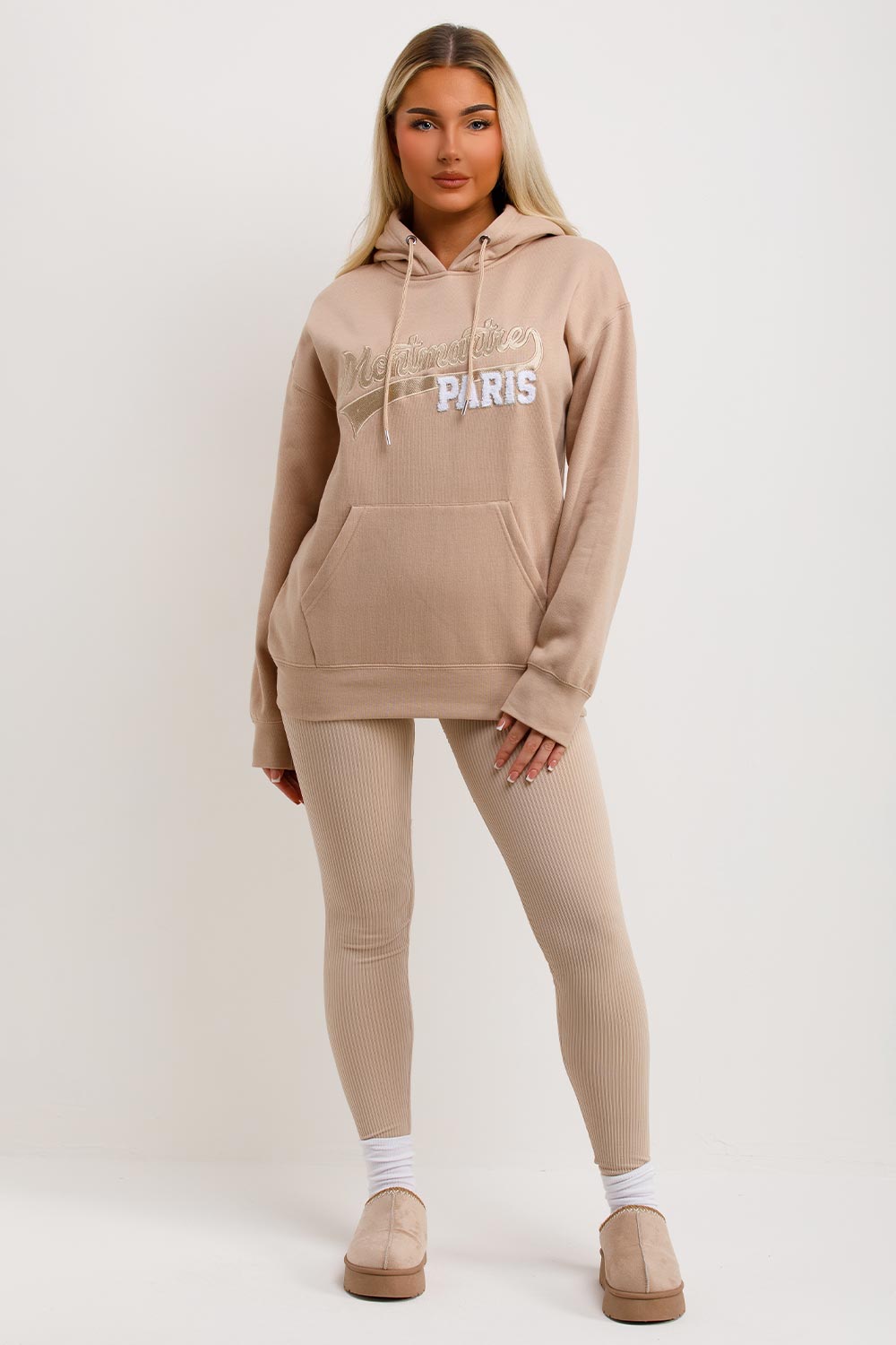 womens oversized hoodie montmartre paris embroidery