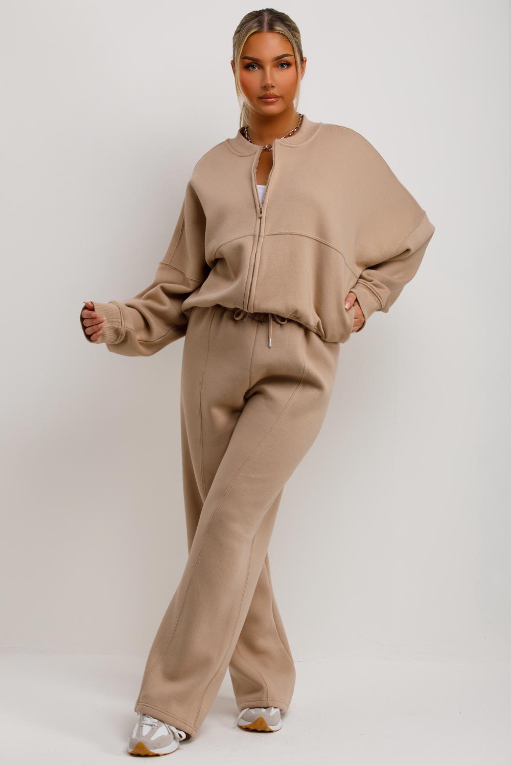 oversized bomber jacket and joggers loungewear set womens tracksuit zara uk