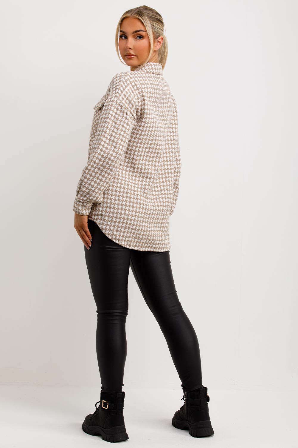 womens dogtooth shacket