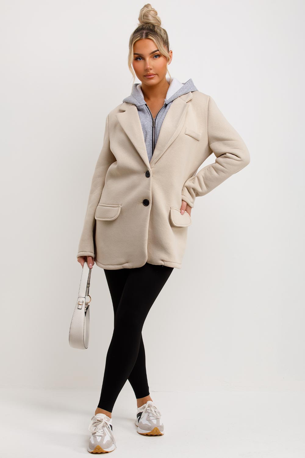 womens blazer with hood combined zara uk