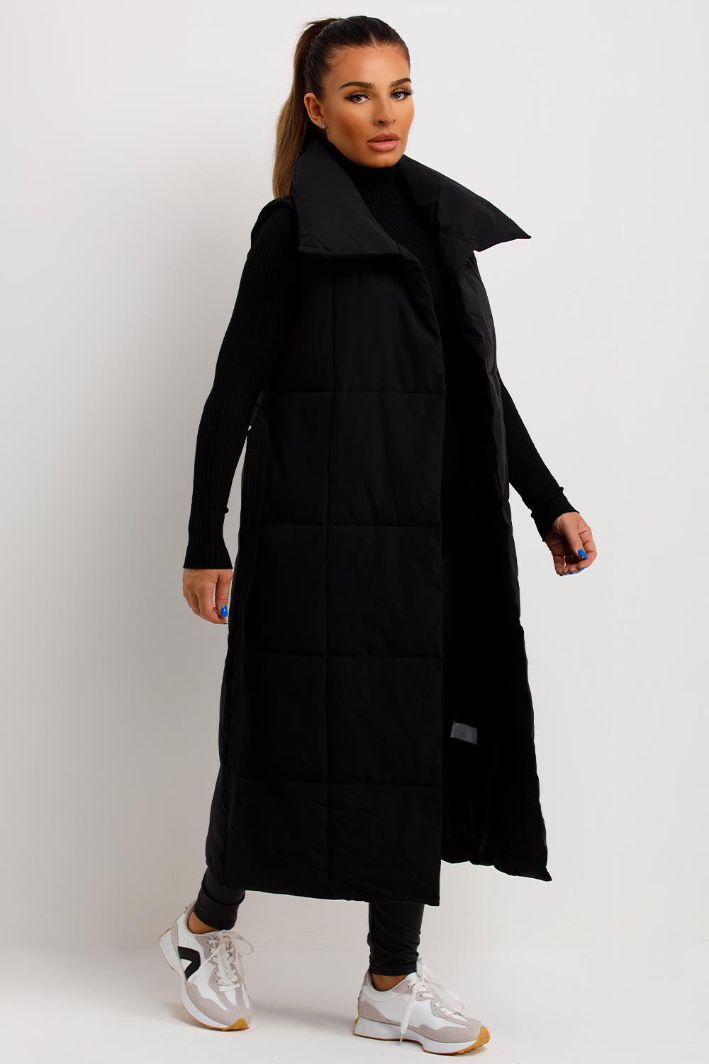 womens long duvet style gilet bodywarmer