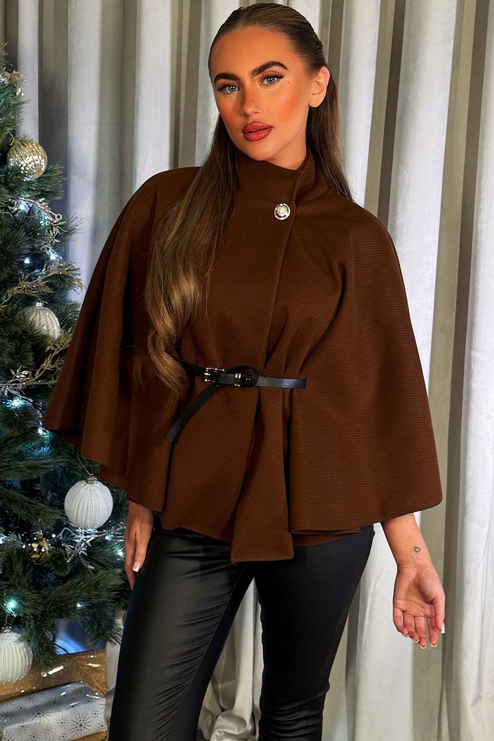 cape with belt womens styledup
