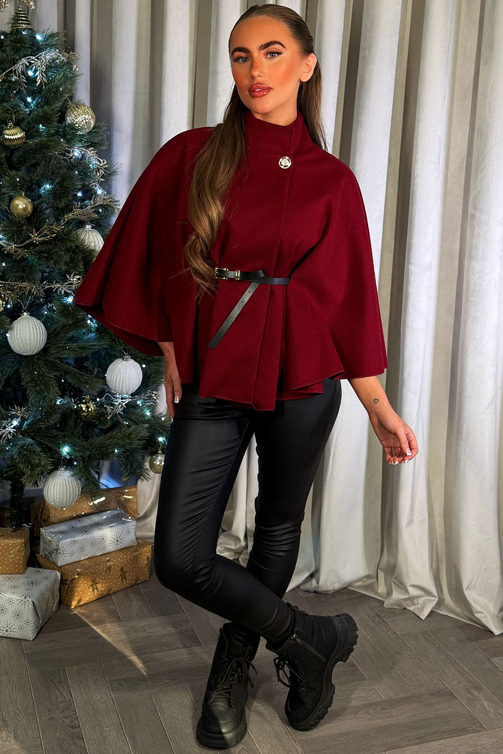 cape with belt womens styledup