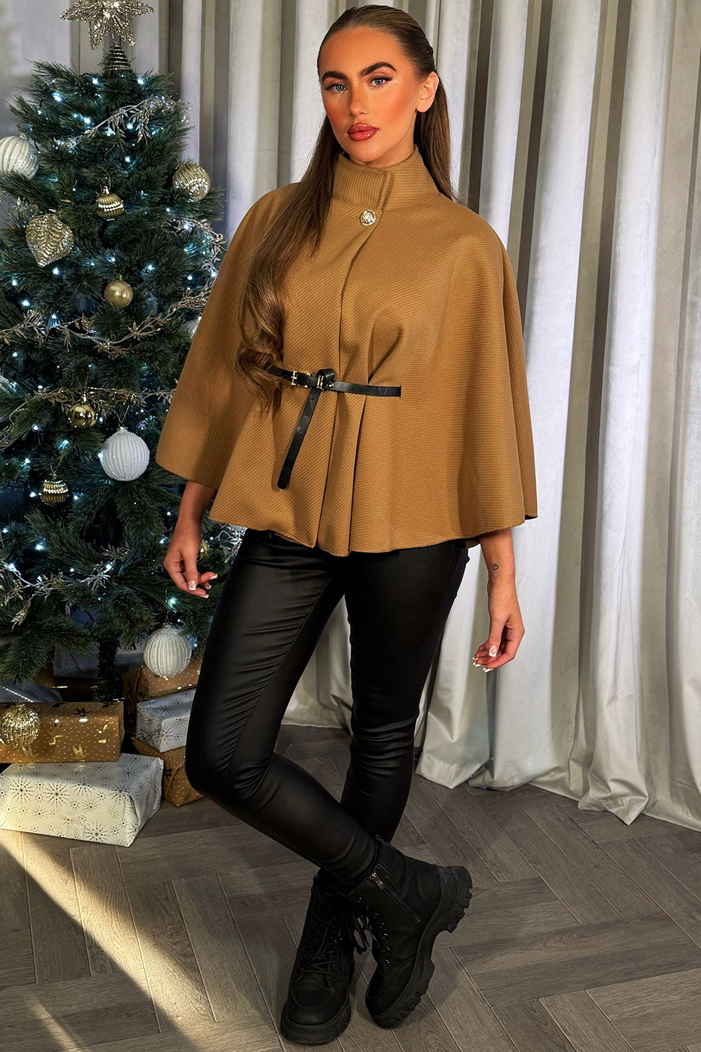 cape with belt womens styledup