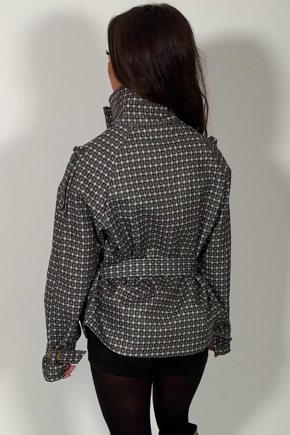 funnel neck trench jacket with belt for womens styledup uk