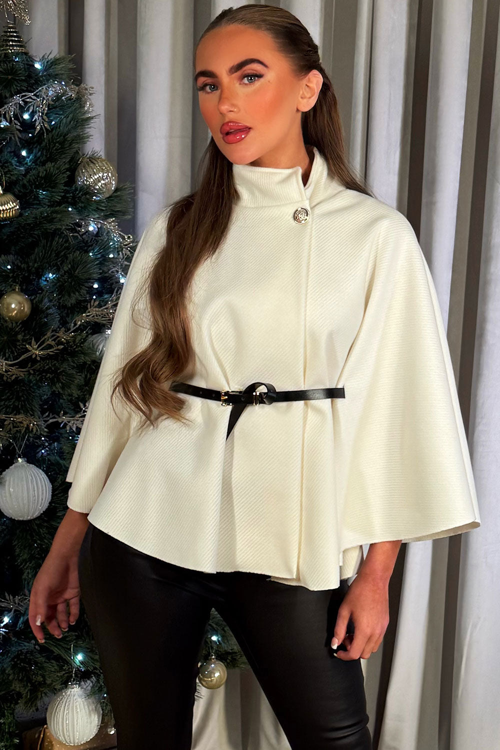 cape with belt womens styledup