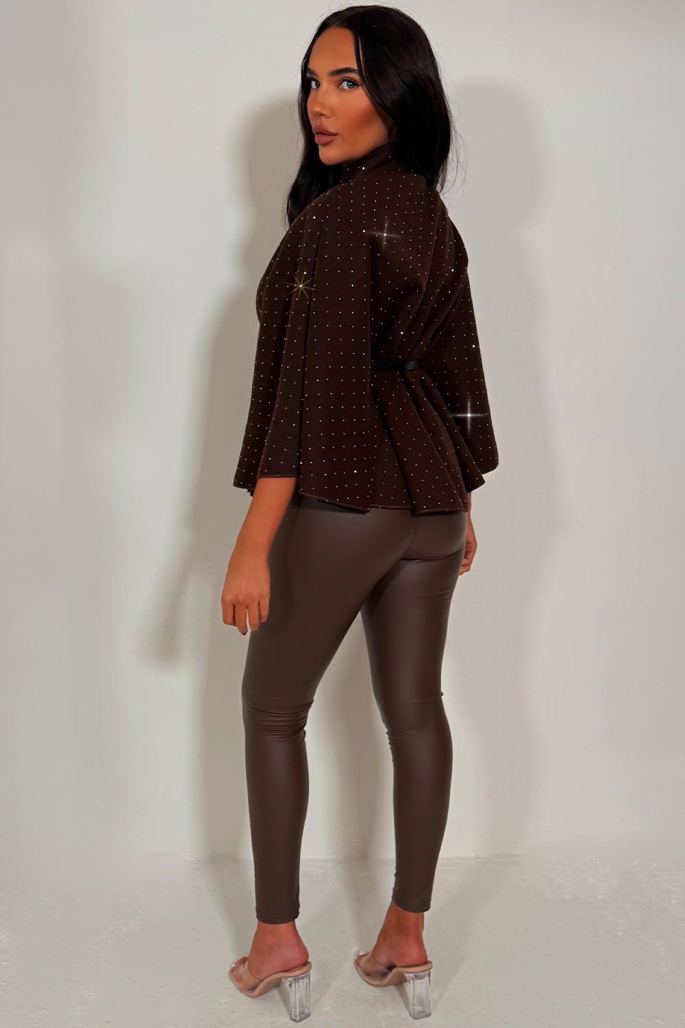 diamante rhinestone women's cape shawl