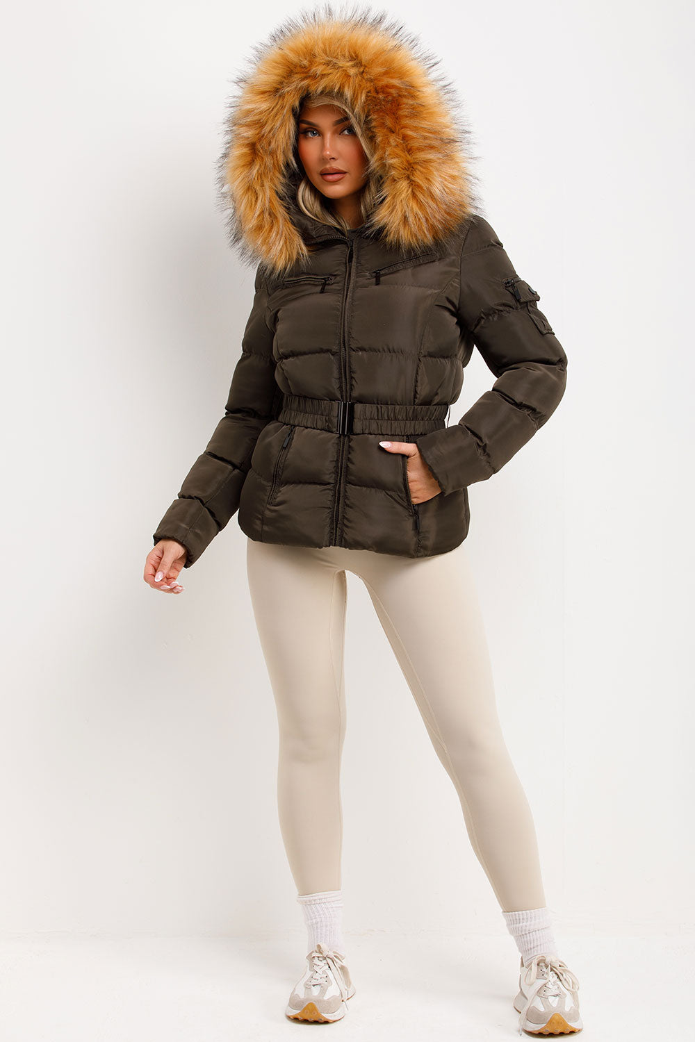 womens winter coat styled up