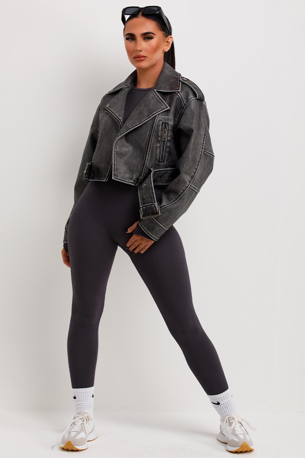 faux leather jacket with lapel collars zara womens uk