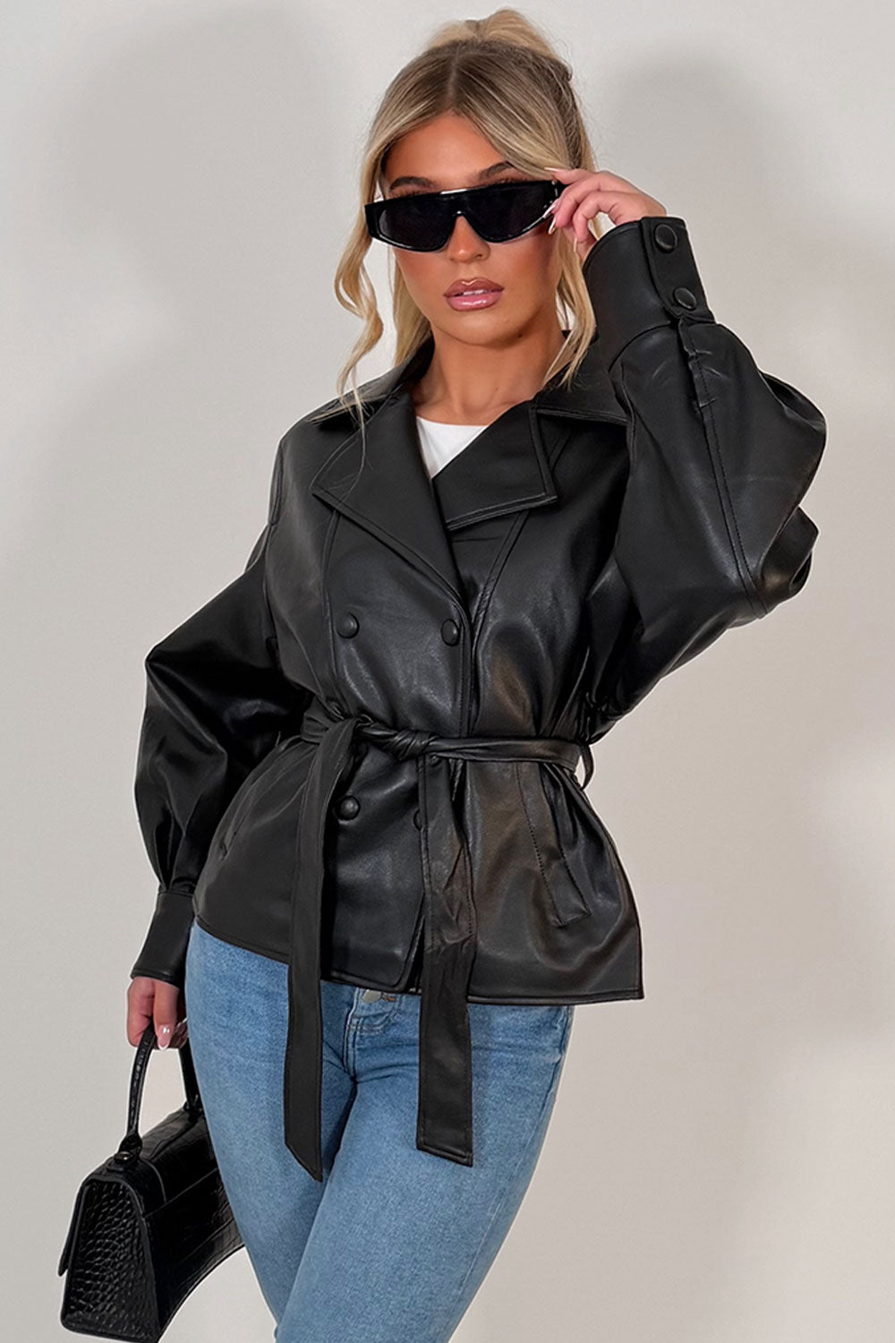 womens faux leather winter jacket zara uk