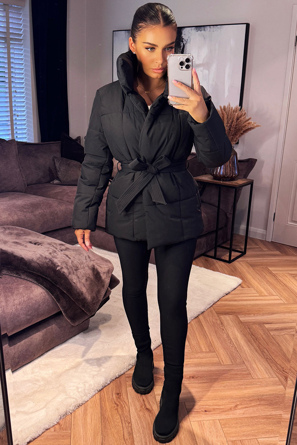 womens winter coat wrap over style long sleeves