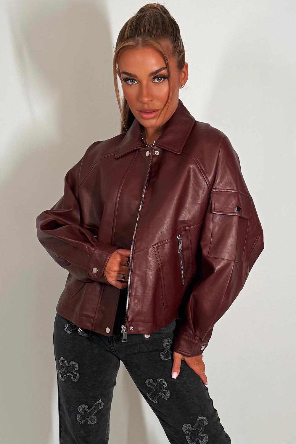 zara faux leather jacket for womens styledup