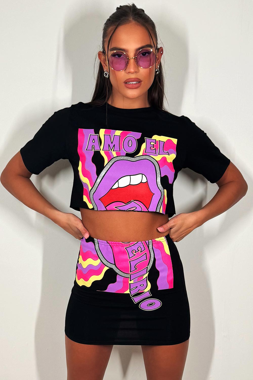 festival rave going out outfit skirt and top co ord