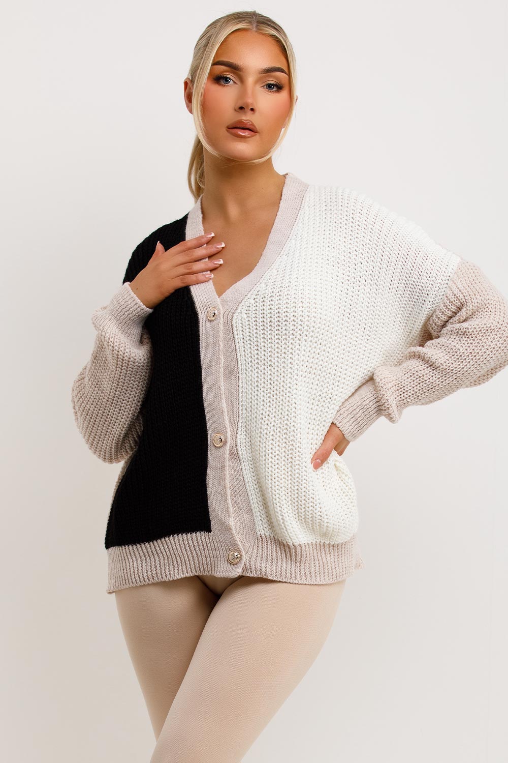 chunky knit cardigan oversized