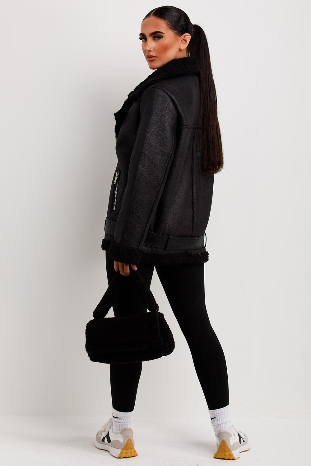 womens zara aviator jacket with collar