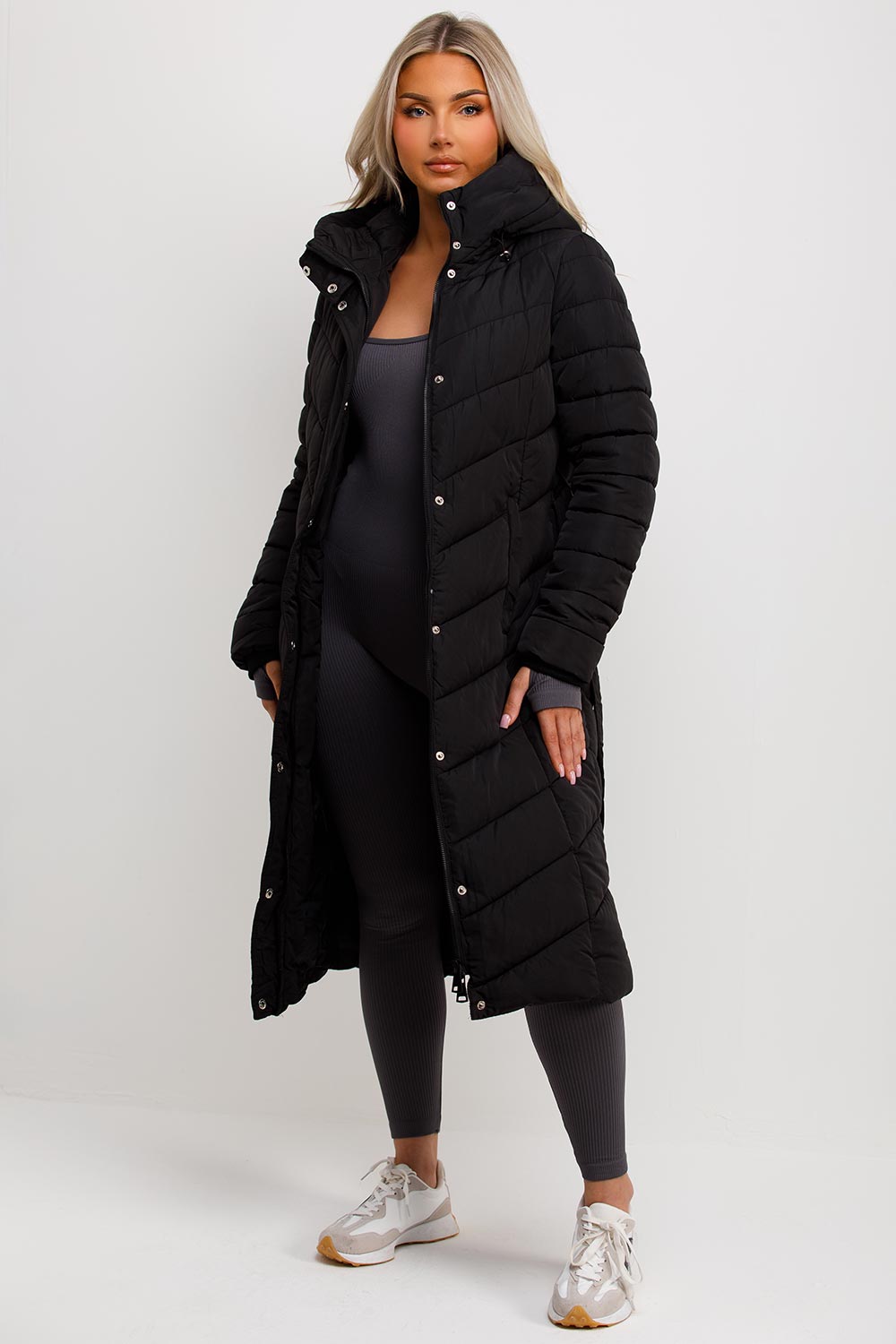womens long puffer coat