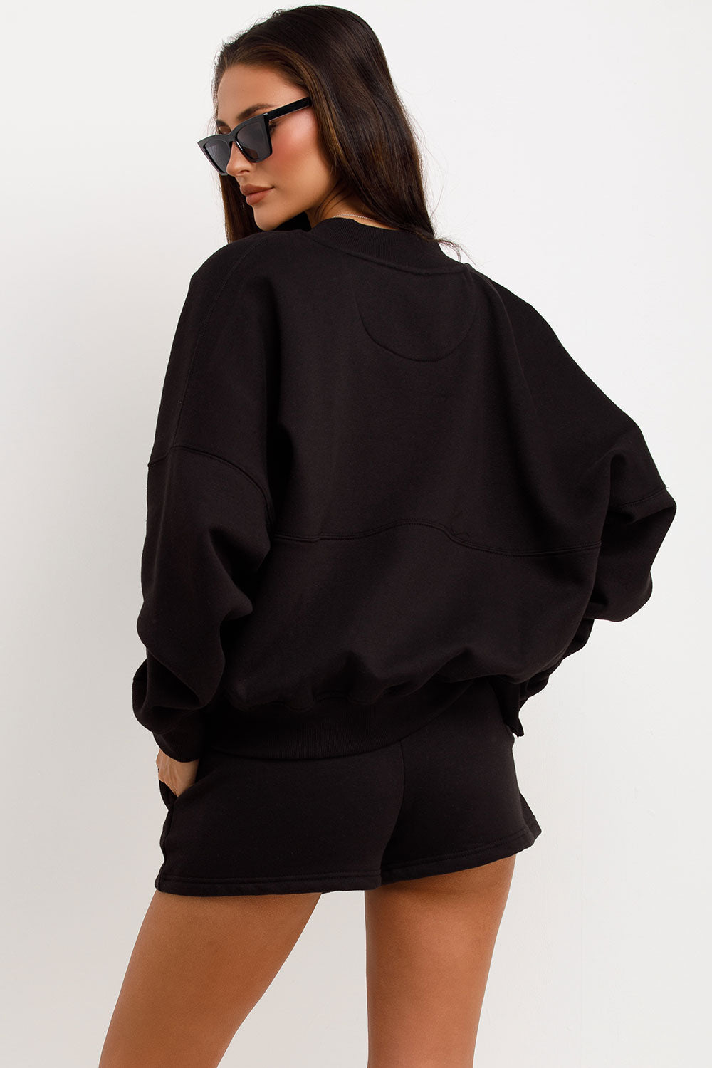 short tracksuit womens zara bomber jacket and shorts set airport outfit