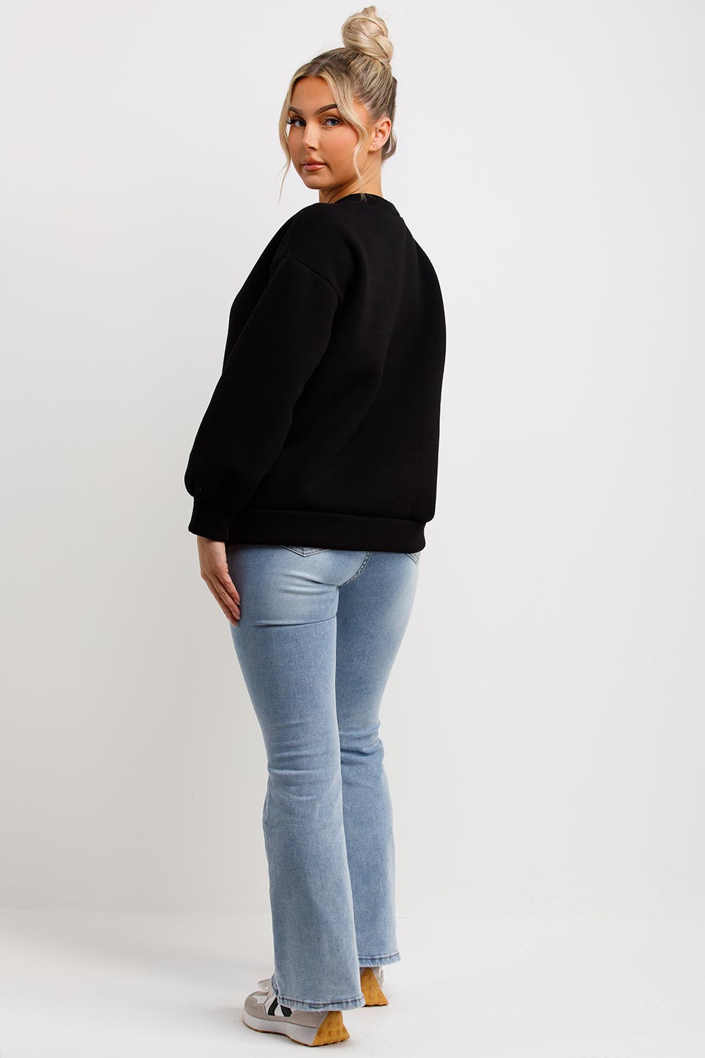 womens black bow sweatshirt