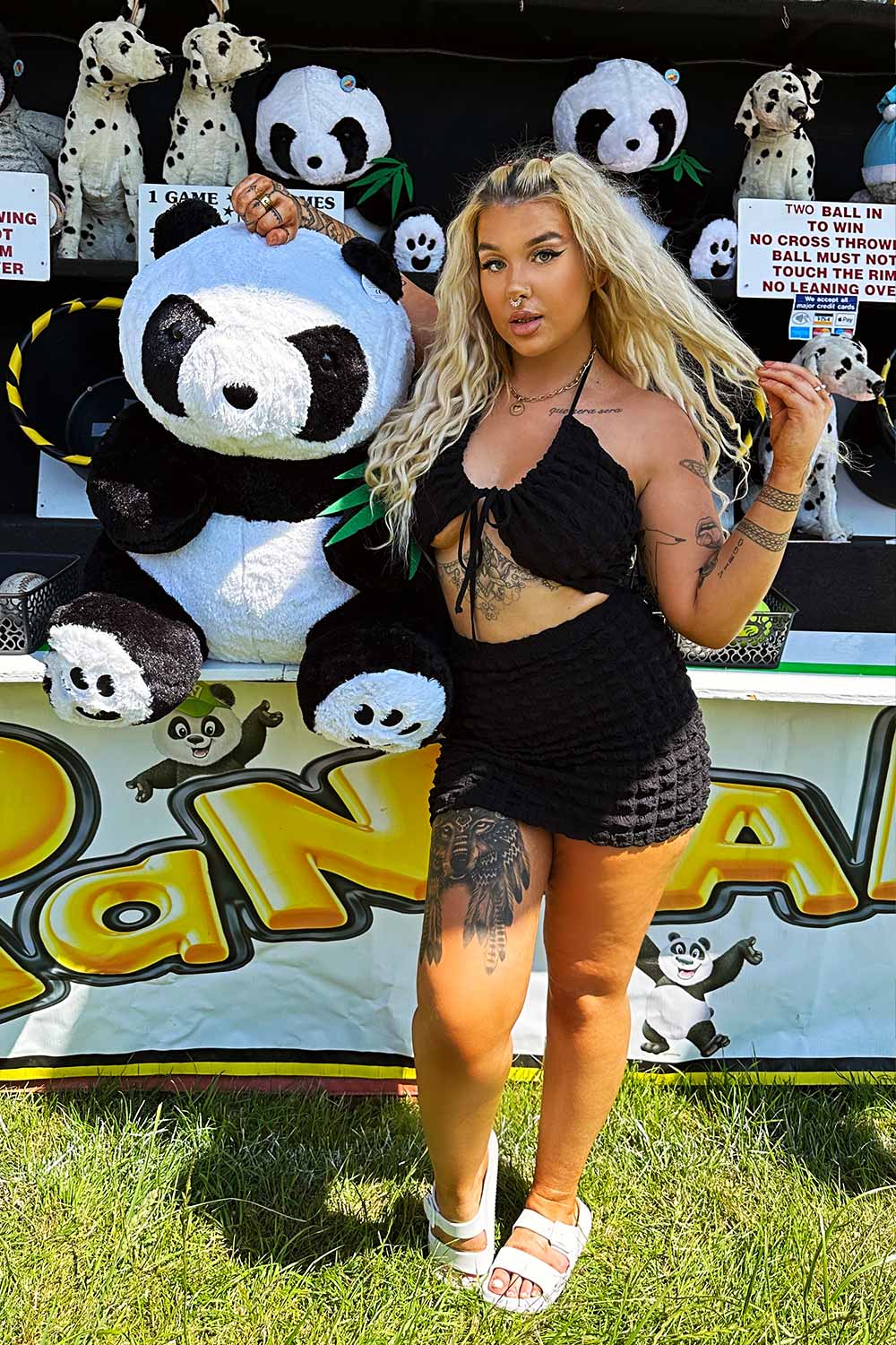 bubble knit mini skirt and top co ord festival outfit