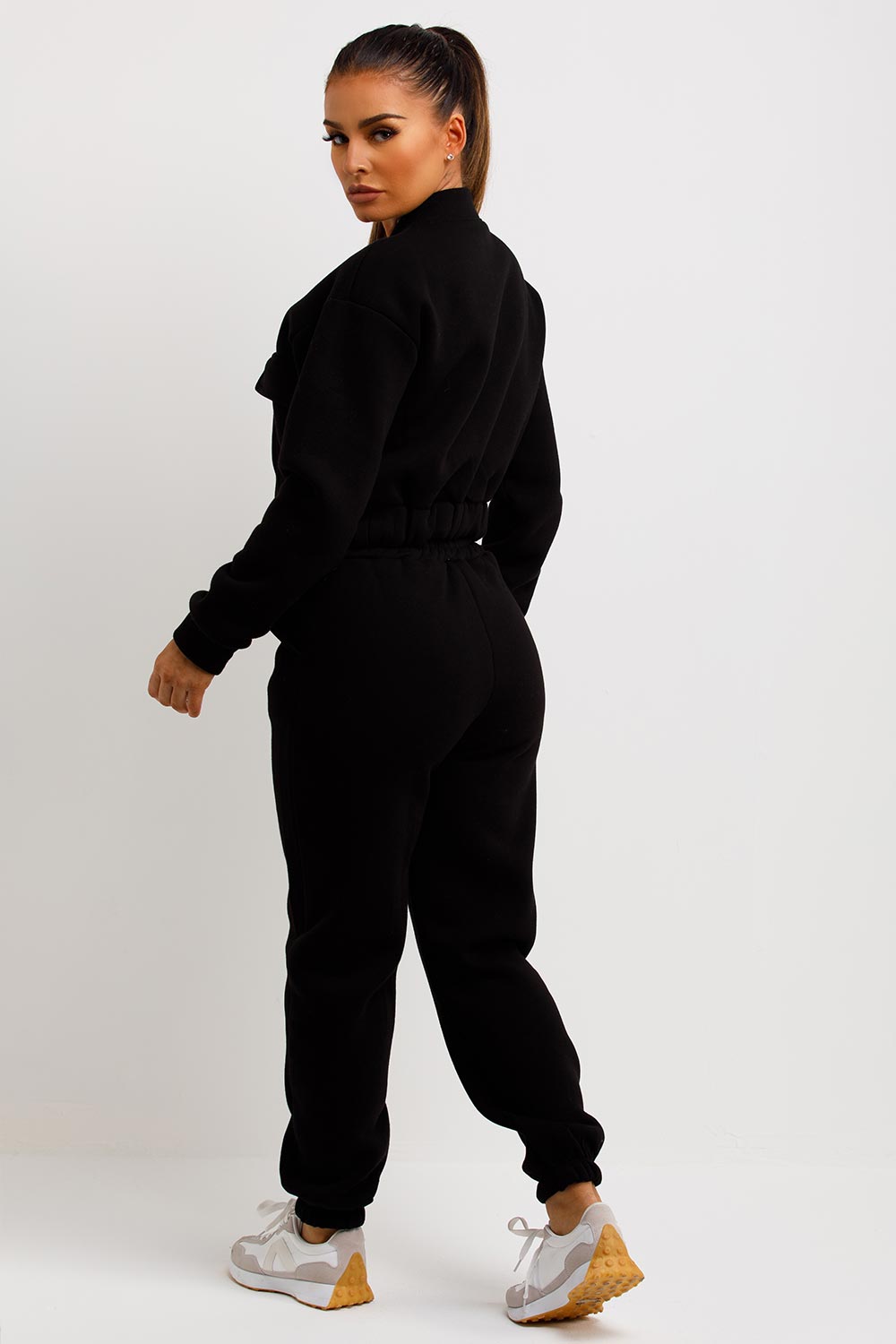 womens bomber jacket and joggers co ord set